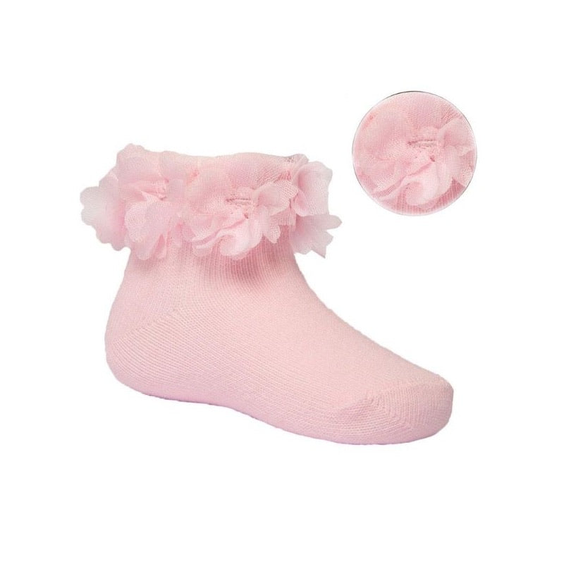BABY FLORAL PINK ANKLE SOCKS (0m-2yrs)